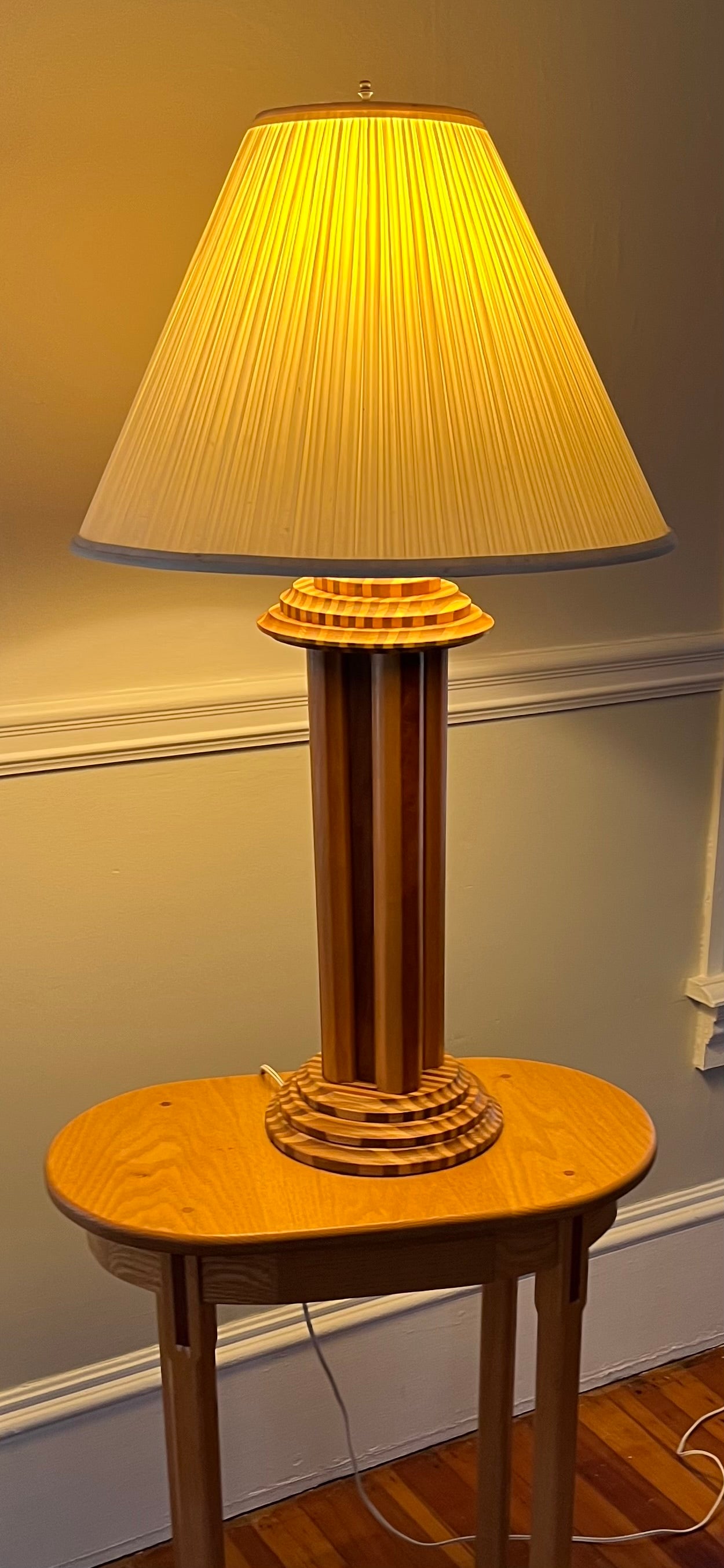 Earlier work - Intarsia inlay column lamp