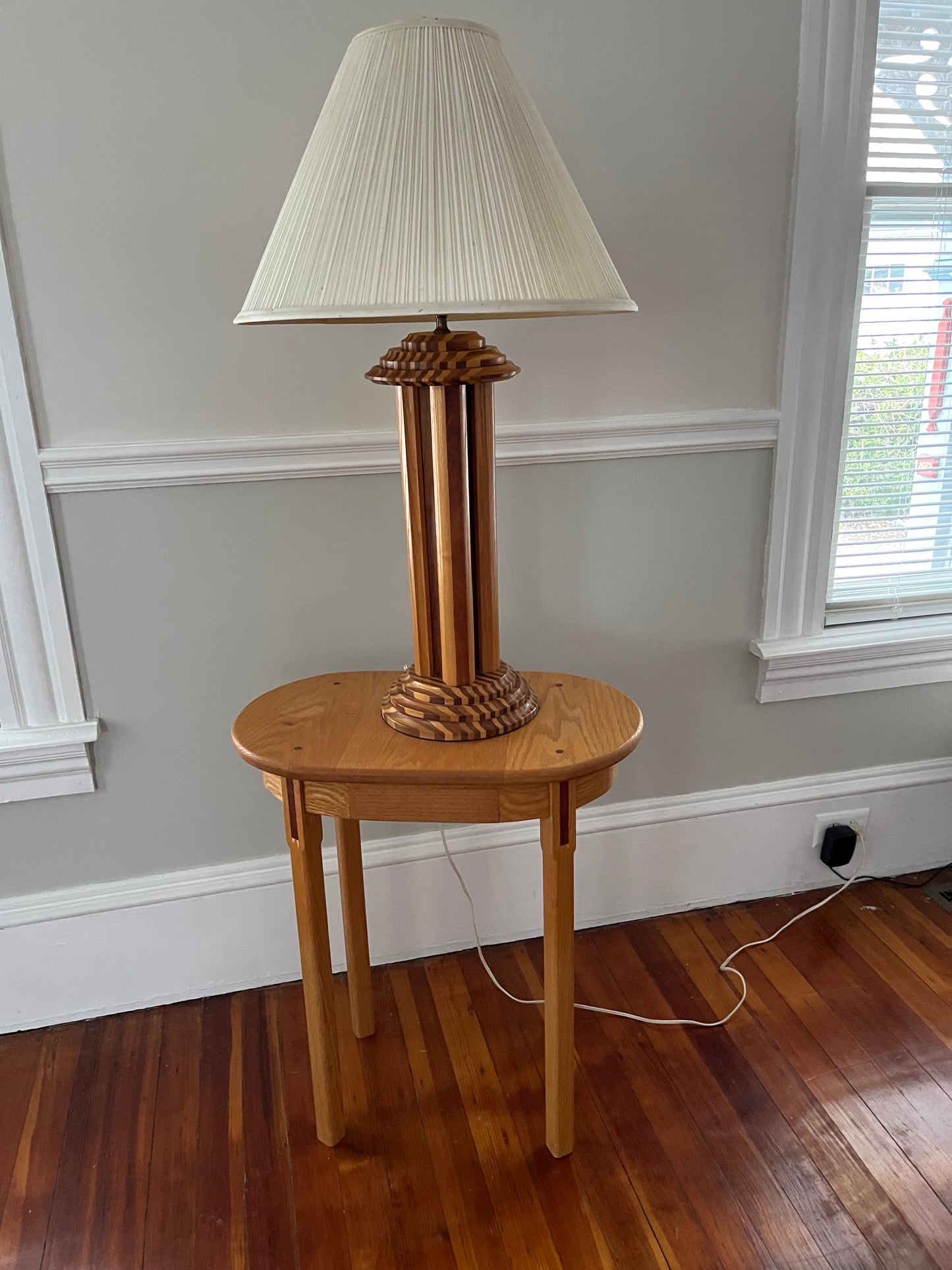 Earlier work - Intarsia inlay column lamp