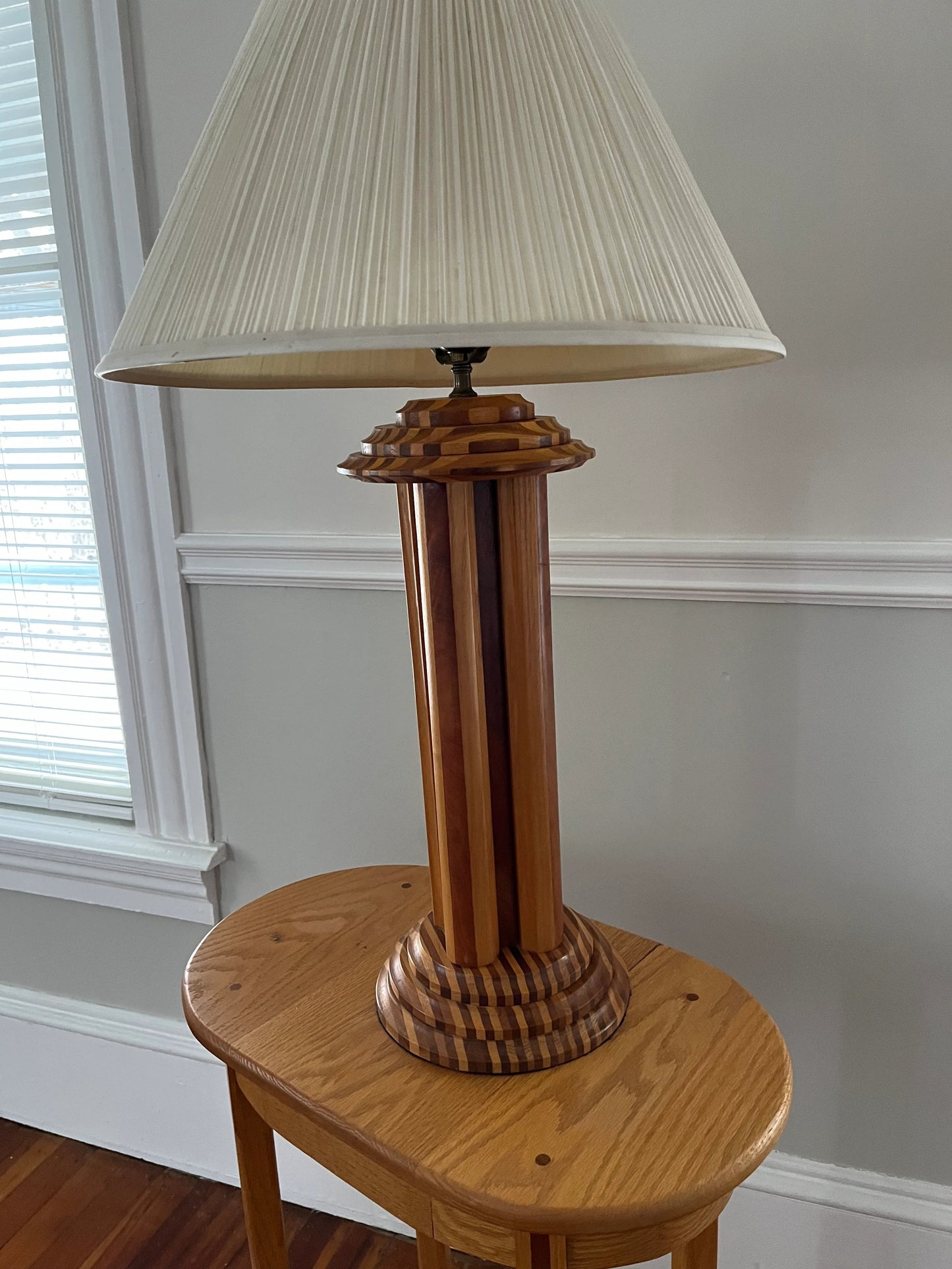 Earlier work - Intarsia inlay column lamp